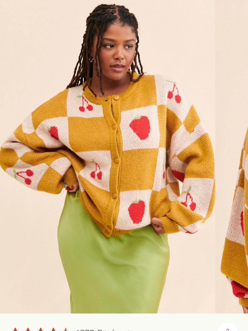Lisa Says Gah Fruit Check Cardigan Choose Size - Picture 4 of 8